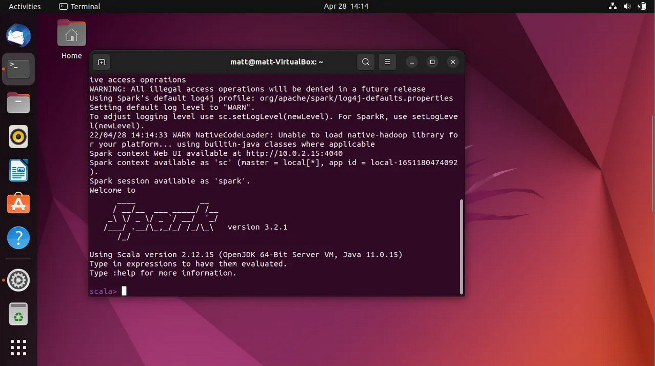 Apache Spark on Ubuntu VM Setup